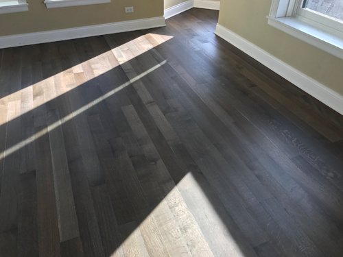 Refinished living room floor