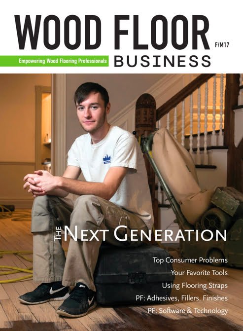 Wood Floor Business magazine cover featuring Plus Hardwood